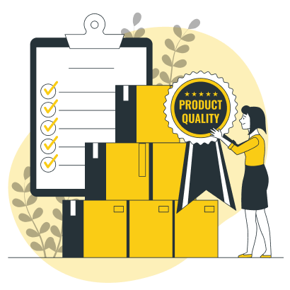Ilustrasi quality control dan produk Worker Konveksi